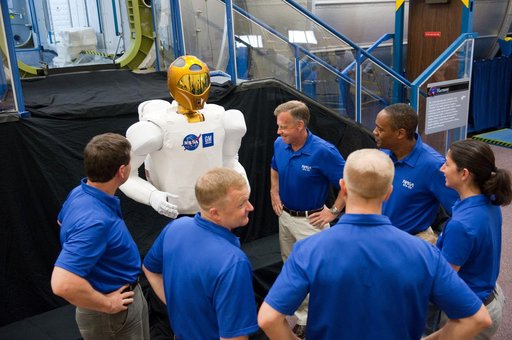 STS-133 crew with R2 robonaut