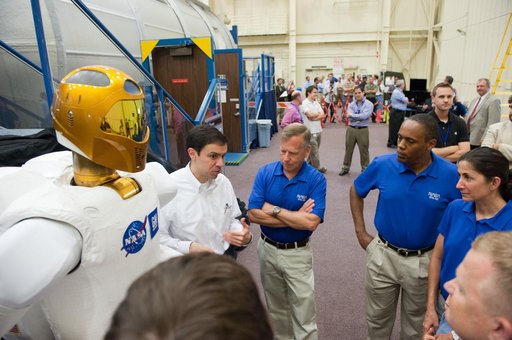 STS-133 crew with R2 robonaut