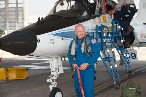 STS-134 crew as they prepare their flight to KSC in T-38's