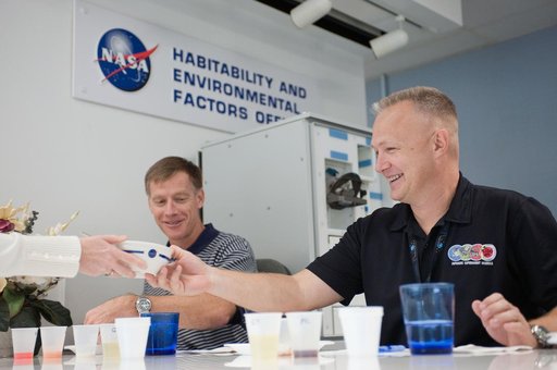STS-335 food tasting in the JSC Food Lab