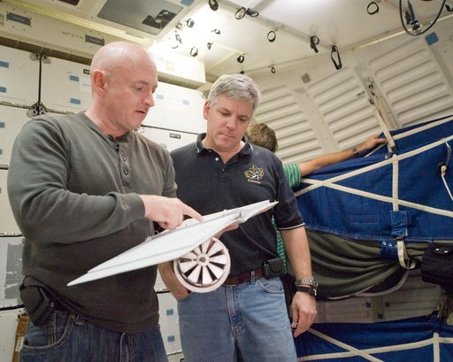 STS-134 crew during Ingress/Egress training with instructor Glenn Johnson