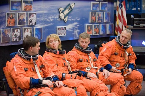 STS-335 crew and training team during Bailout training