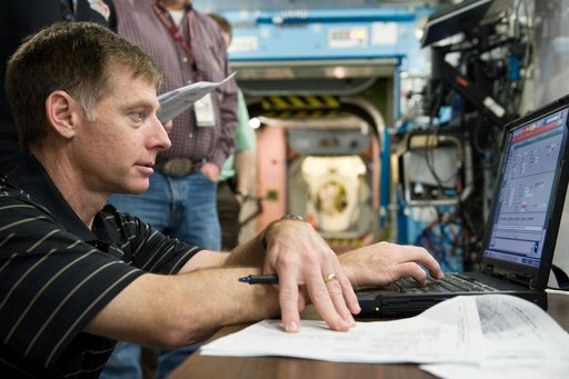 STS-135 crew during Space Station Mockup Training