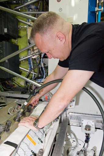 STS-135 crew during Space Station Mockup Training