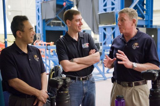 Expedition 28/29 crew members during Docking Timeline Training.