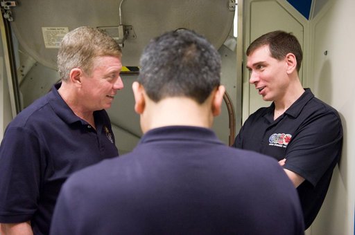 Expedition 28/29 crew members during Docking Timeline Training.