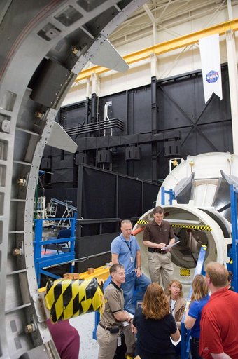 STS-135 crew during Ingress/Egress Timeline training in building 9NW space station mockups