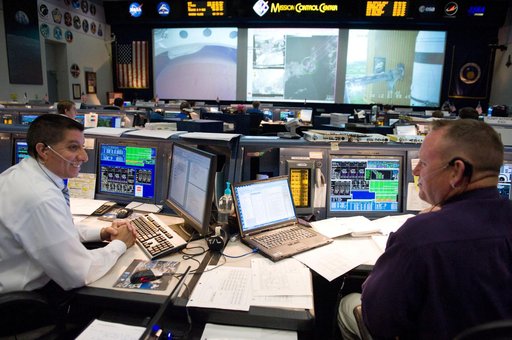 STS-134 Flight Controllers on Console - Launch. Flight Director: Richard Jones