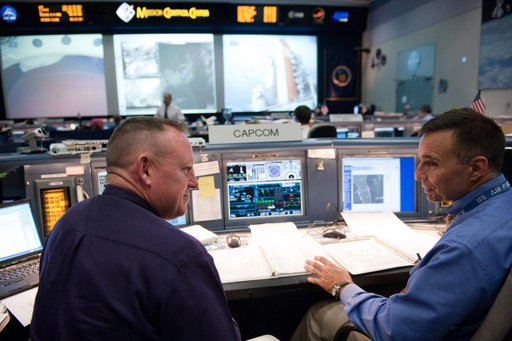 STS-134 Flight Controllers on Console - Launch. Flight Director: Richard Jones