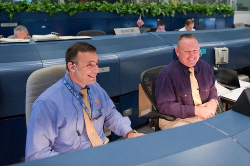 STS-134 Flight Controllers on Console - Launch.