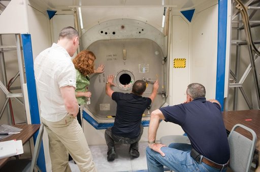 Expedition 29/30 ISS Habitability Equipment and Procedures training in ISS mockups.