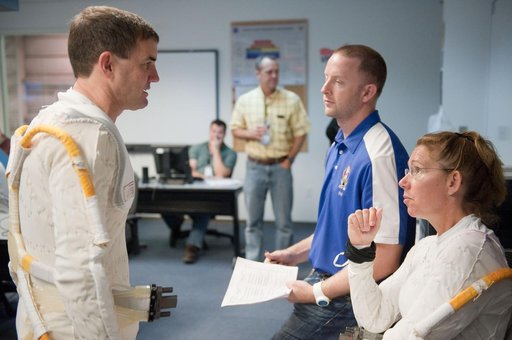 Final space shuttle crew training session in the NBL