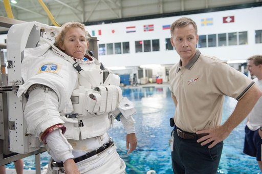Final space shuttle crew training session in the NBL