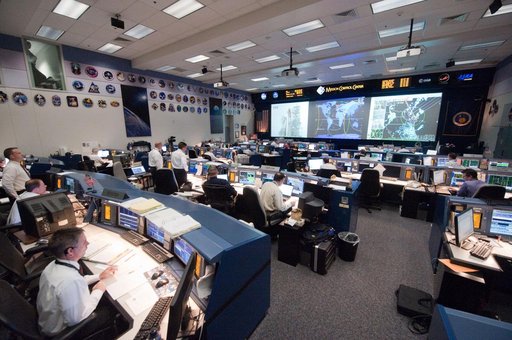 STS135 flight controllers on console during last shuttle mission
