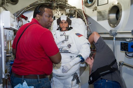 Expedition 32 crew member Sunita Williams during her EMU Training and Certification