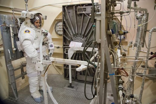 Cristoforetti during preparations for EMU Certification Altitude Run