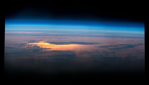 Expedition 47 Earth observation composite created with iss047e053199 - iss047e053204..135A8929-135A8934 PM horizon series right after sunrise