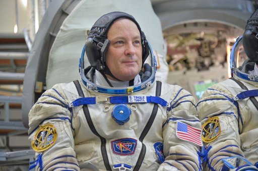 jsc2017e135206 - At the Gagarin Cosmonaut Training Center in Star City, Russia, Expedition 54-55 prime crewmember Scott Tingle of NASA listens to a reporters’ question Nov. 29 as part of the crew’s final qualification exam activities. Tingle, Anton Sh