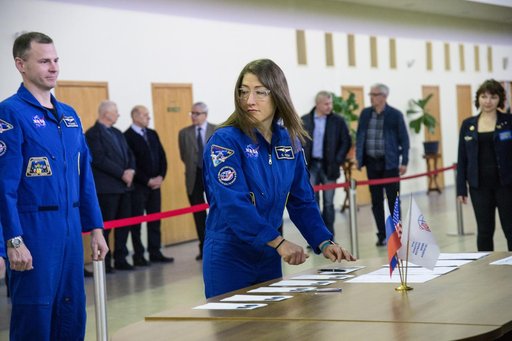 Expedition 59 crew member Christina Koch of NASA