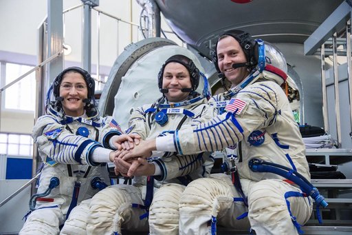 Expedition 59 crew members at the Gagarin Cosmonaut Training Center