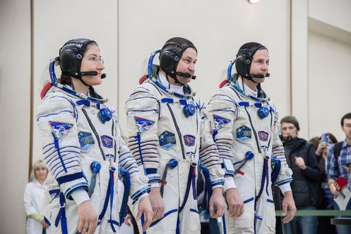 Expedition 59 crew members at the Gagarin Cosmonaut Training Center