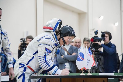 Christina Koch of NASA at the Gagarin Cosmonaut Training Center