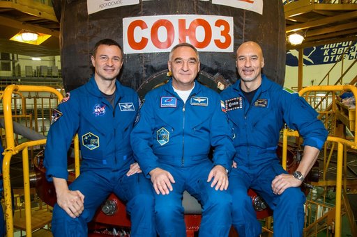 jsc2019e009945 - At the Baikonur Cosmodrome in Kazakhstan, Expedition 59 crewmember Nick Hague of NASA works inside the Soyuz MS-12 spacecraft Feb. 27 during pre-launch training. Hague, Christina Koch of NASA and Alexey Ovchinin of Roscosmos will launch M