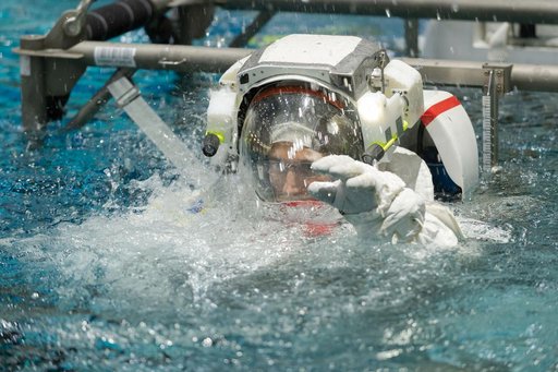 SpaceX Crew 1 astronauts Mike Hopkins and Victor Glover during ISS EVA MAINT 8 training