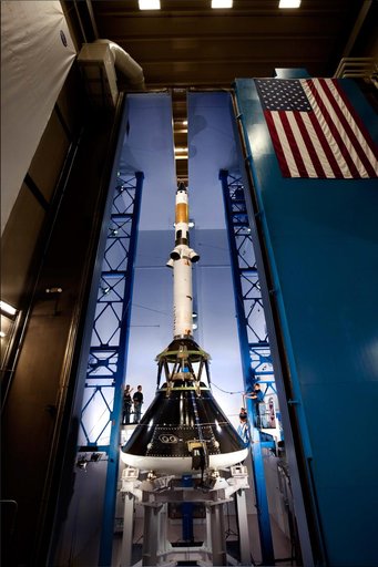 Orion MPCV LAS in Acoustic Vibration Chamber, RAL