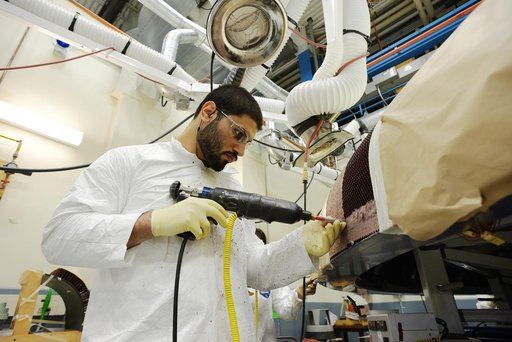 Orion EFT-1 heat shield manufacturing