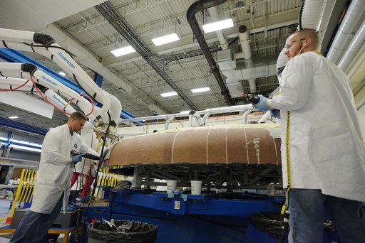Orion EFT-1 heat shield manufacturing