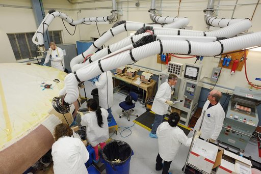 Orion EFT-1 heat shield manufacturing