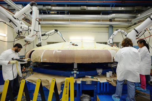 Orion EFT-1 heat shield manufacturing