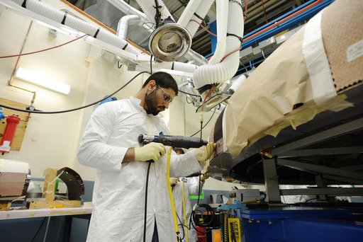 Orion EFT-1 heat shield manufacturing