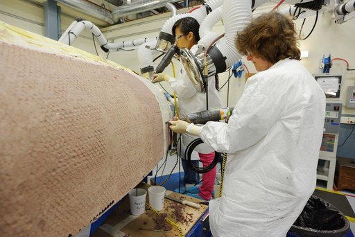 Orion EFT-1 heat shield manufacturing