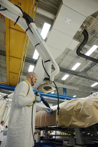 Orion EFT-1 heat shield manufacturing