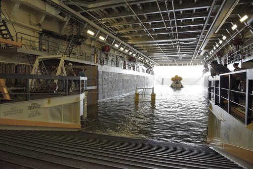 Orion stationary recovery test at Norfolk Naval Base in Virginia
