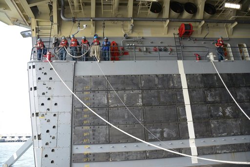 Orion stationary recovery test at Norfolk Naval Base in Virginia