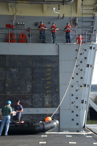 Orion stationary recovery test at Norfolk Naval Base in Virginia