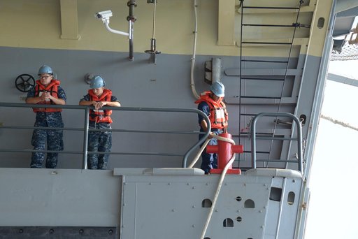 Orion stationary recovery test at Norfolk Naval Base in Virginia