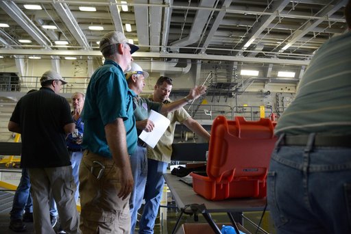 Orion stationary recovery test at Norfolk Naval Base in Virginia