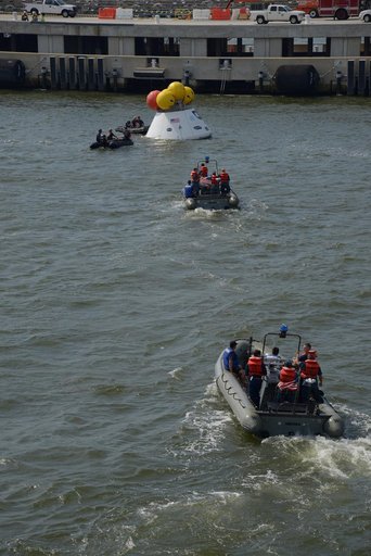 Orion stationary recovery test at Norfolk Naval Base in Virginia