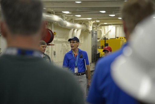 Orion stationary recovery test at Norfolk Naval Base in Virginia