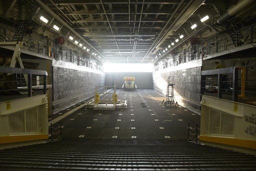 Orion stationary recovery test at Norfolk Naval Base in Virginia