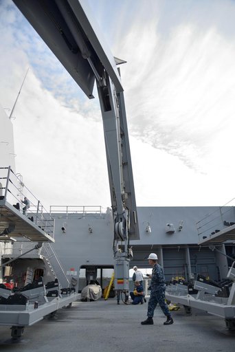 Orion stationary recovery test at Norfolk Naval Base in Virginia
