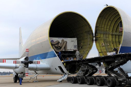 Orion Heat Shield Transported by Super Guppy to KSC