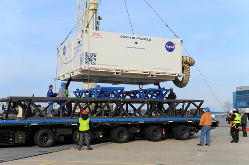 Orion Heat Shield Transported by Super Guppy to KSC