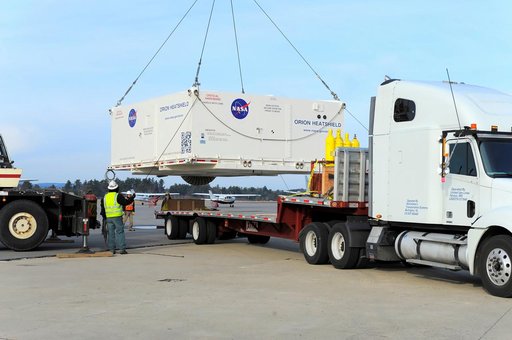 Orion Heat Shield Transported by Super Guppy to KSC