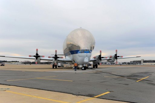 Orion Heat Shield Transported by Super Guppy to KSC
