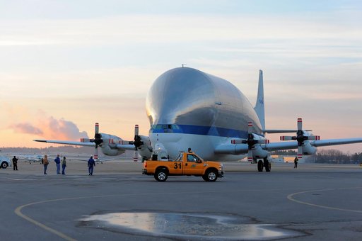 Orion Heat Shield Transported by Super Guppy to KSC